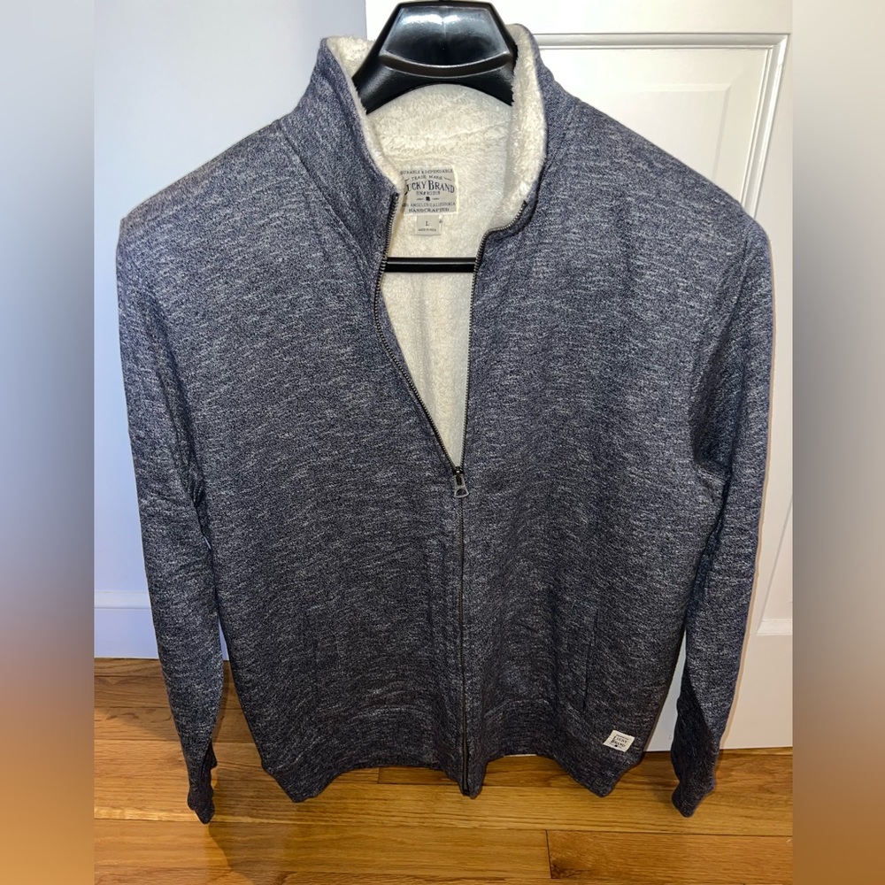 Lucky Brand Men’s Crew Neck Fleece Zip-up